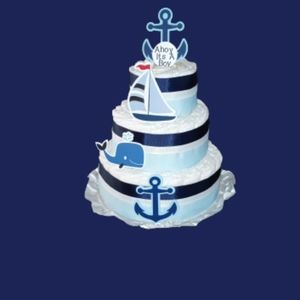 Blue "Ahoy It's A Boy Diaper Cake